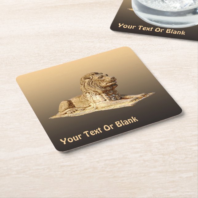 Sten Lejon Underlägg Papper Kvadrat (Vinklad)