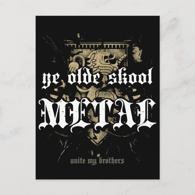 Sten=Livskort "Ye Olde Skool Metall" vykort (Framsida)