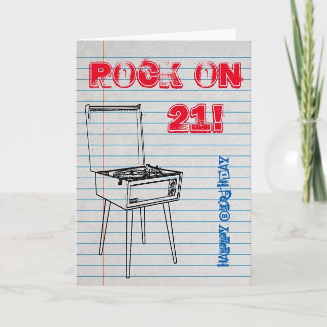 Sten! Lycklig 21:a födelsedagskortet Kort (Framsida)
