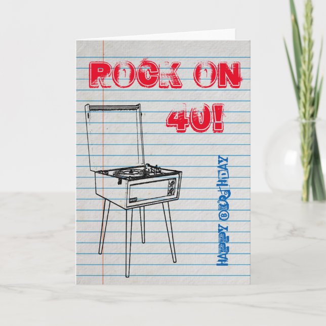 Sten! Lycklig 40:e födelsedagskort Kort (Framsida)