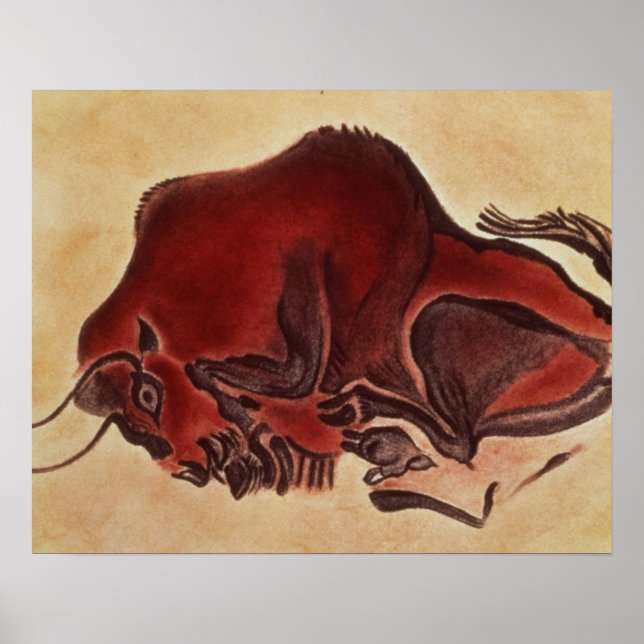 Sten målning av en bison, sen Magdalenian Poster (Framsidan)