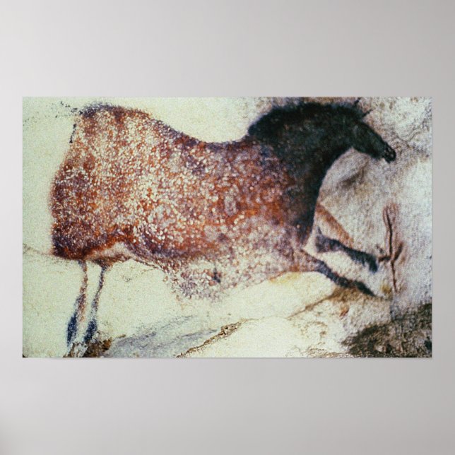 Sten-målning av en gallopande häst, c.17000 BC Poster (Framsidan)