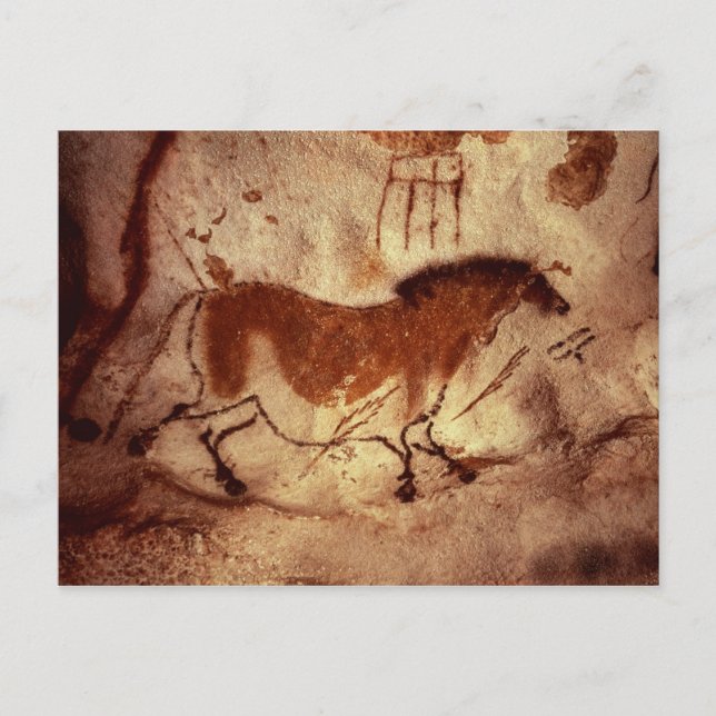 Sten-målning av häst, c.17000 BC Vykort (Framsida)