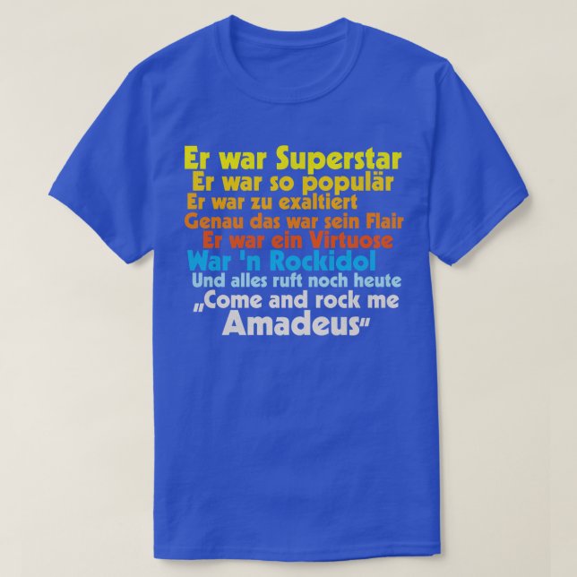 Sten Me Amadeus Falco Lyrics T Shirt (Design framsida)