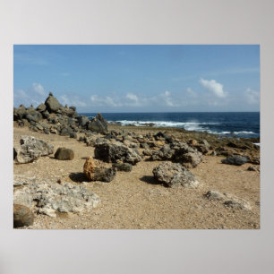 Sten monument över Aruban Kusten Poster