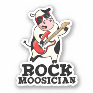 Sten Mosician Cute Cow Pun Klistermärken