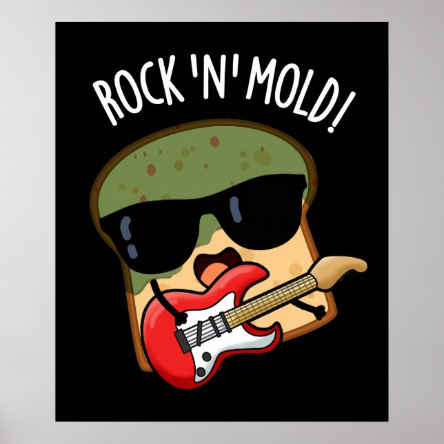 Sten n Mold Funny Bread Pun Mörk BG Poster (Framsidan)