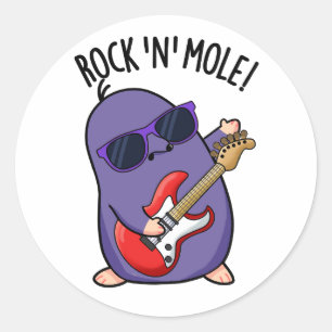 Sten N Mole Funny Animal Pun Runt Klistermärke