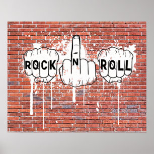 Sten-N-Roll Graffiti Poster