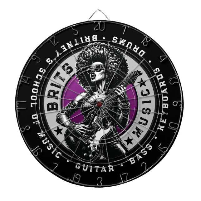 Sten ’n’ Roll Graphic - Women Music School Design Darttavla (Framsidan)