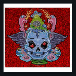 "Sten n' Roll Lobotomy' art print- (pop surreal) Poster<br><div class="desc">Stora färg-konst poster utskrift av min målning "Sten n" Roll Lobotomy". Utmärkt utskriftskvalitet och redo för ramning. Tatuera dina murar idag!</div>