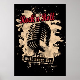 Sten-n-Roll-mikrofon - röd Poster