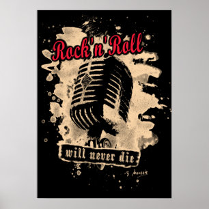 Sten-n-Roll-mikrofon - röd Poster