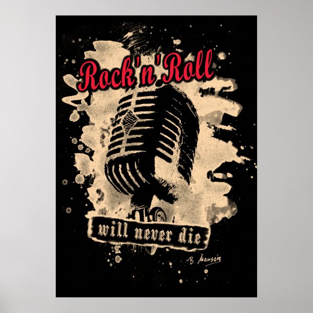 Sten-n-Roll-mikrofon - röd Poster (Framsidan)