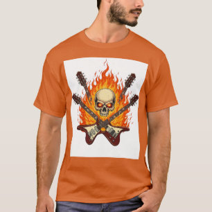 "Sten 'n' Roll Skull & Guitar T-Shirt - symbol för