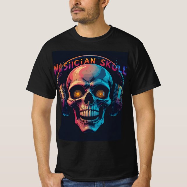 Sten 'n' Roll Skull T-Shirt: Släpp loss din inre M T Shirt (Framsida)