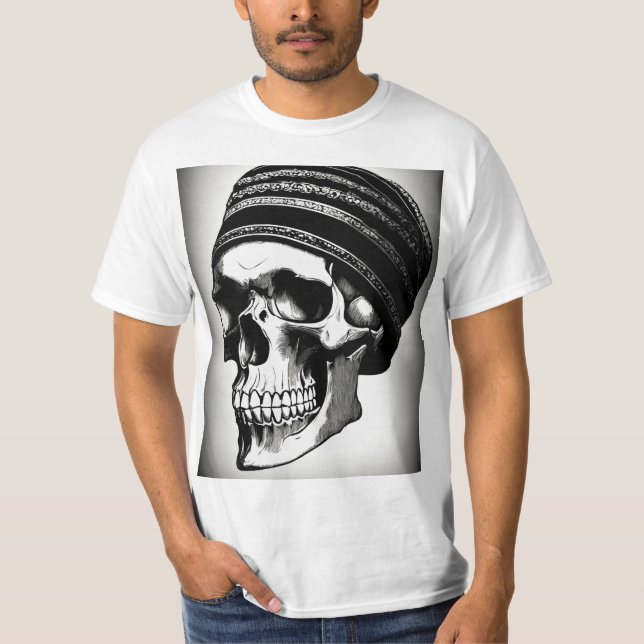 Sten 'n Roll Skull Tattoo T-Shirt (Framsida)