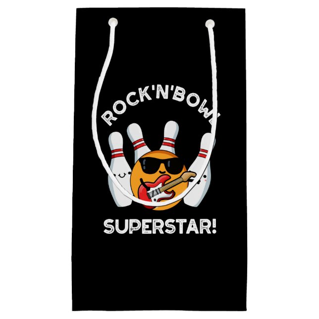 Sten och Bowl Superstar Funny Bowling Pun Mörk BG (Framsidan)