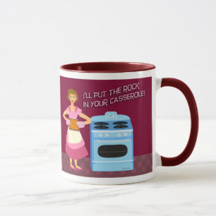 Sten och Casserole Kitsch Roligt Retro Humor Mugg