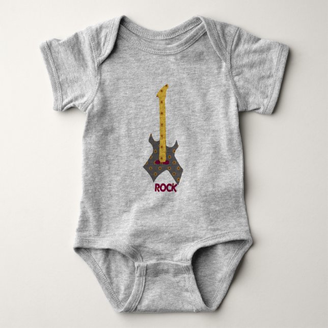 Sten - och - gitarr för mönster för rullbabyCalico T Shirt (Framsida)