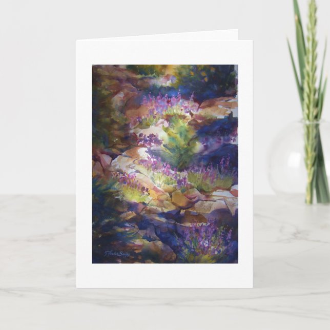 "Sten och Lupine"-kort för vattenfärgsaltning Kort (Framsida)