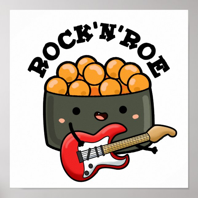 Sten och Roe Cute Rock and roll Sushi Pun Poster (Framsidan)