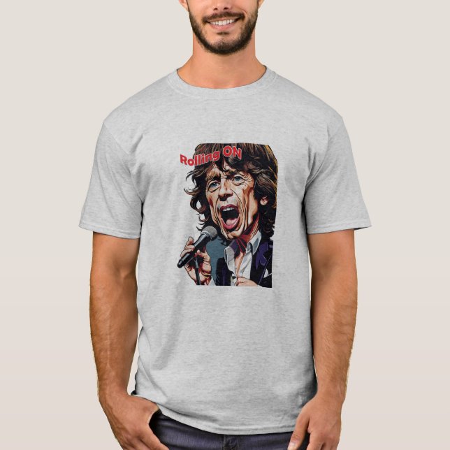Sten och rullande på t shirt (Framsida)
