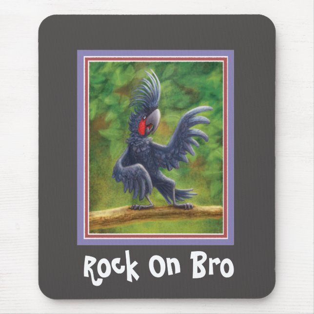 Sten om Bro Black Handflatan Cockatoo Mousepad Musmatta (Framsidan)