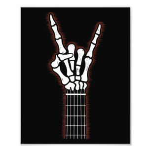 Sten om Skeleton Hand Guitar Gifts Fototryck