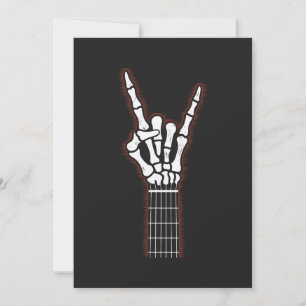 Sten om Skeleton Hand Guitar Gifts Inbjudningar