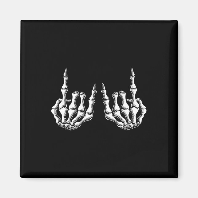 Sten om Skeleton Hand Rock and roll Manar Kvinnor  Magnet (Framsidan)