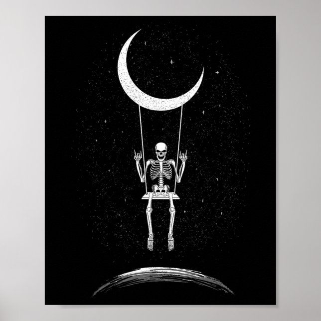 Sten om Skeleton Måne Rock and roll Manar Kvinnor  Poster (Framsidan)