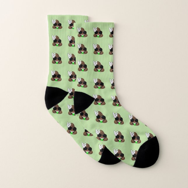 Sten On Poop Emoji Grönt Socks Strumpor (Par)