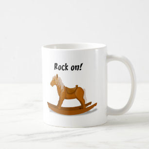 Sten on Rocking Horse Cute Kids Tecknad Art Kaffemugg