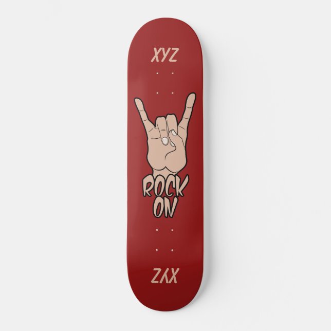 STEN PÅ anpassningsbar-monogramskateboard Old School Skateboard Bräda 21,6 Cm (Framsida)
