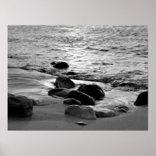 Sten på Beach Photo 88 Poster
