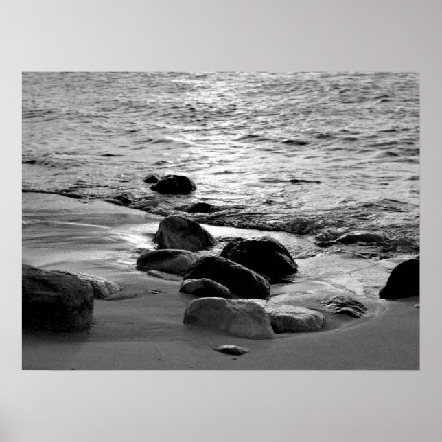 Sten på Beach Photo 88 Poster (Framsidan)