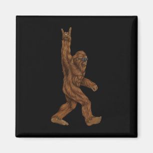 Sten på Bigfoot Sasquatch Kärlek Rock and roll Sun Magnet