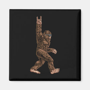 Sten på Bigfoot Sasquatch Kärlek Rock and roll Sun Magnet