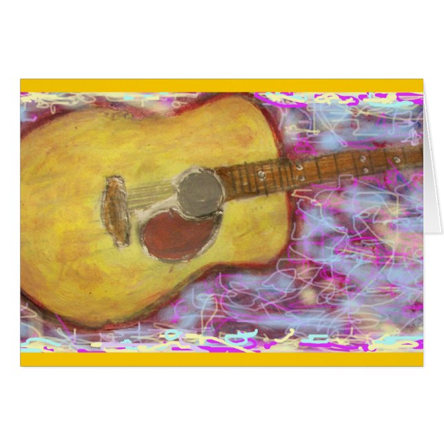 Sten på den akustiska gitarren hälsningskort (Framsidan Horizontal)
