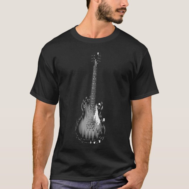 Sten på den elektriska gitarren t-shirt (Framsida)