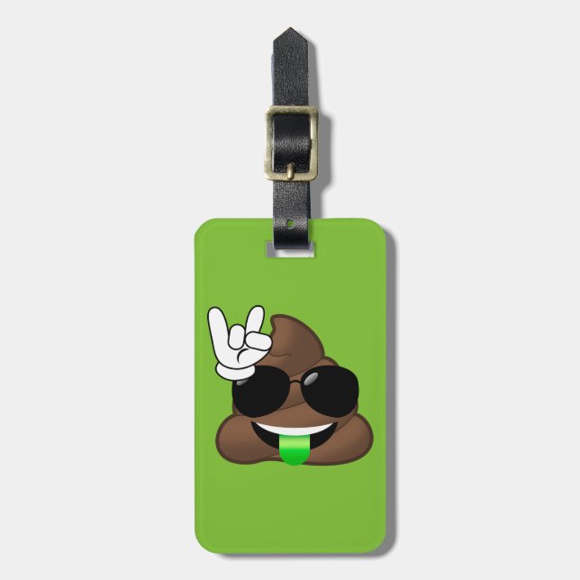 Sten på den Emoji poopen Bagagebricka (Vertikal Framsida)