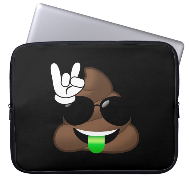 Sten på den Emoji poopen Laptop Sleeve (Framsidan)