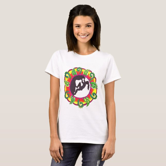 Sten på! Flicka för stenklättringZen T-shirt (Hel framsida)