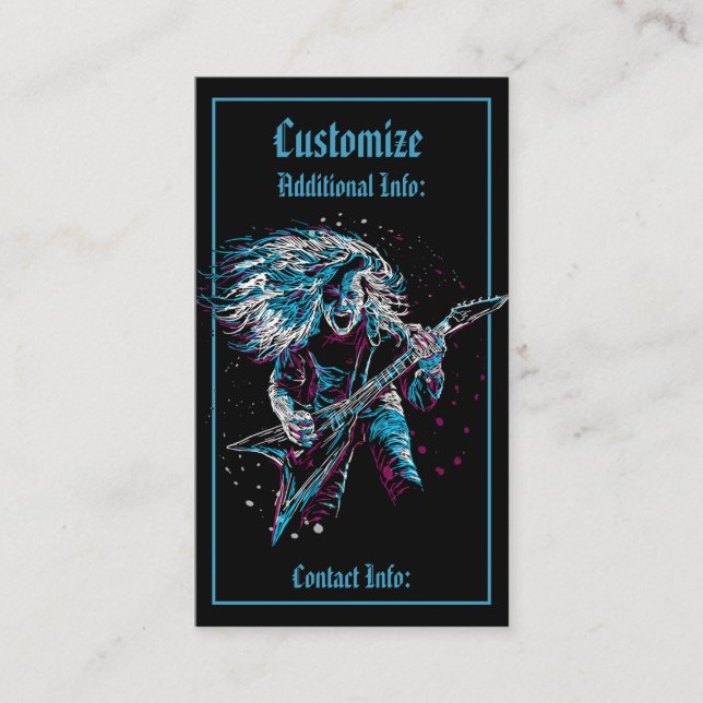 Sten på heavy metal 2 visitkort (Framsida)