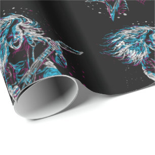 Sten på heavy metalsvart presentpapper