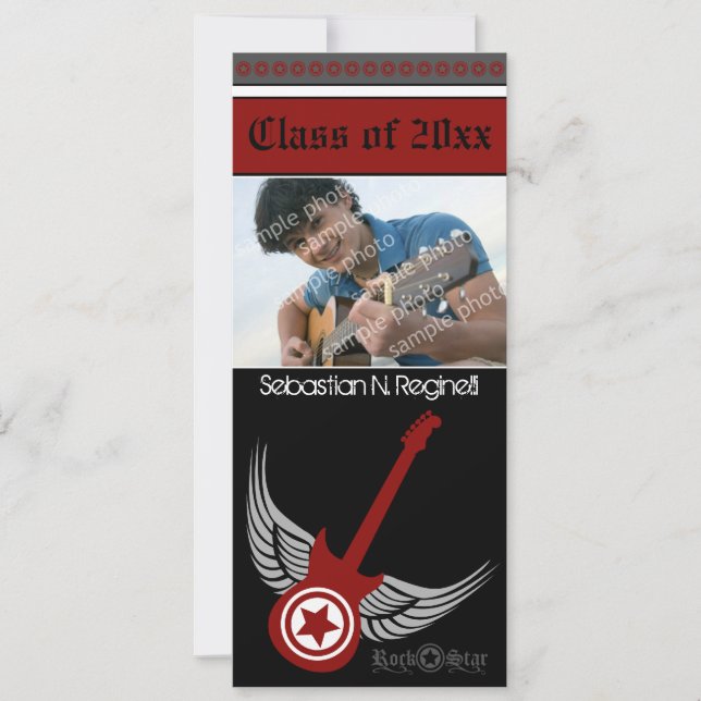 Sten på! Meddelande från Hip Studenten (rött) Inbjudningar (Framsida)