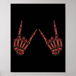 Sten på Rock and roll Skeleton Händer - konsert Poster