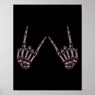 Sten på Rock and roll Skeleton Händer - konsert Poster