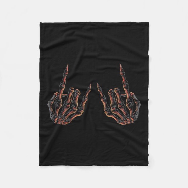 Sten på Rockstjärna Buddy-konsert - Halloween Skel Fleecefilt (Framsidan)